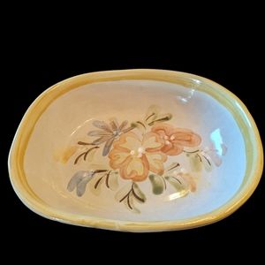 Louisville Pottery 8.5" country floral serving bowl